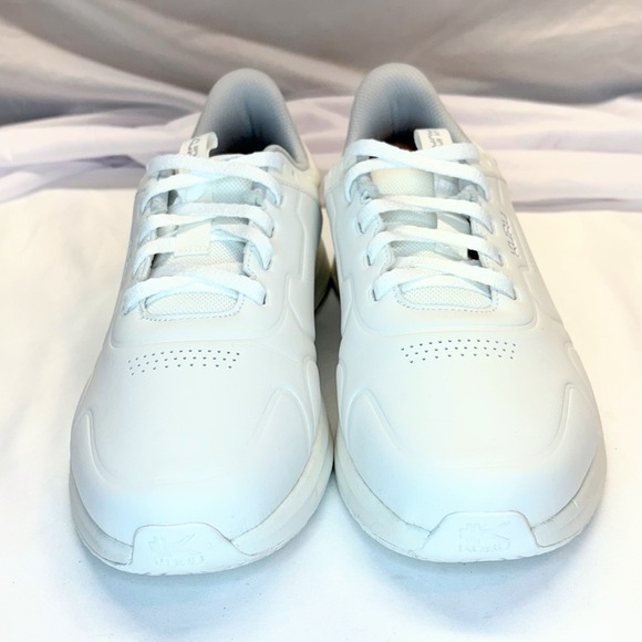Kuru Shift Shoes Men\'s 10 Bright White Leather Anti-Slip Walking Sneaker